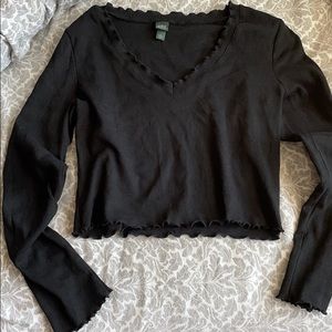 Black v neck long sleeve